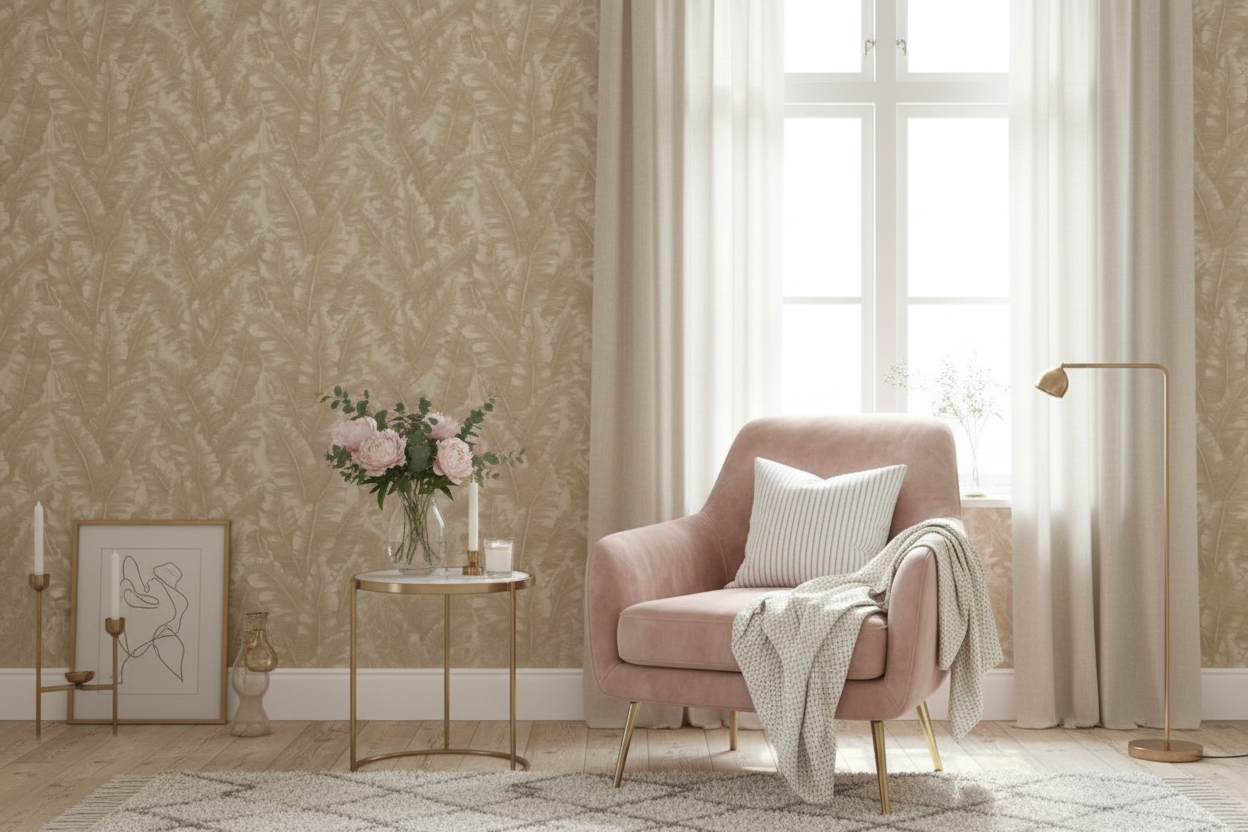 Beige Leaves feminin interiør