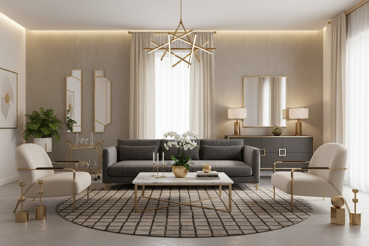 Madamme Gold moderne guld og glitter