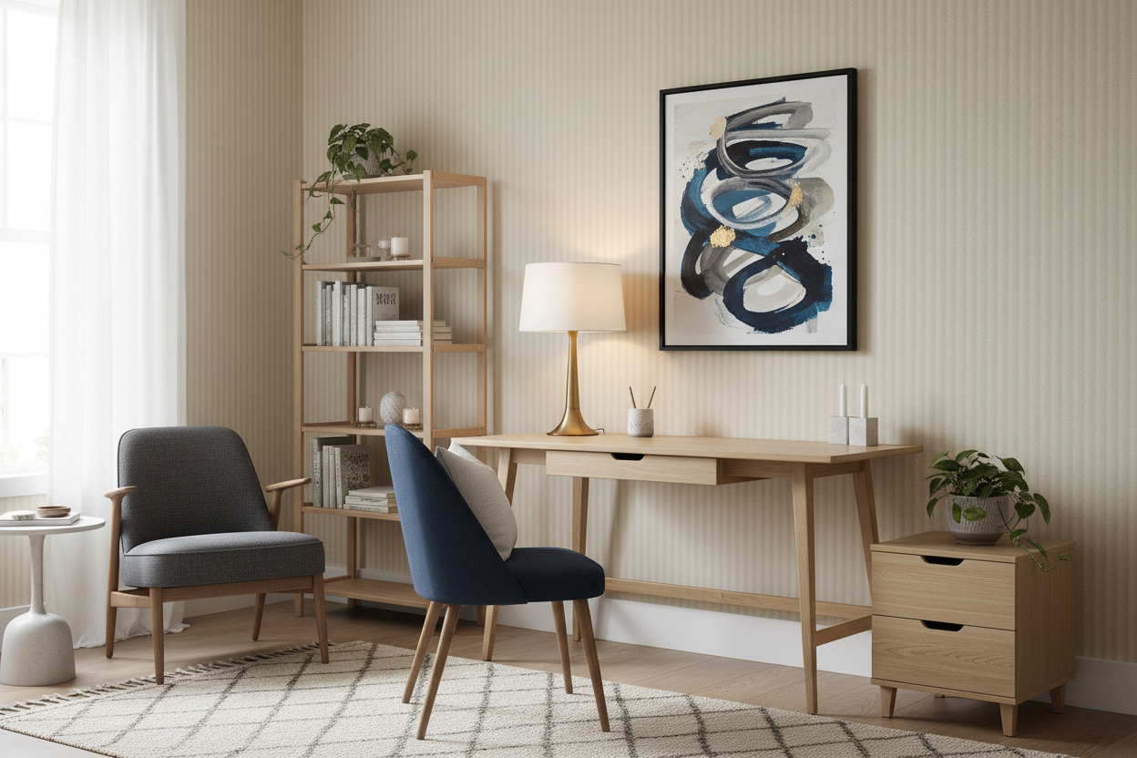 Minimum Braid 2 stilrent kontor bordlampe maleri