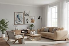 Minimum Braid 3 moderne nordisk stue med kunst