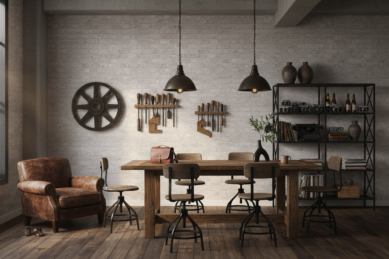 Bricks Light råt håndværk interiør