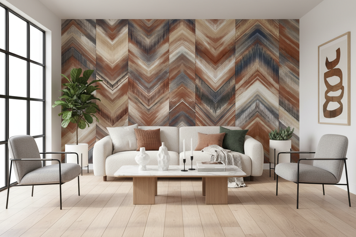 Bronze Chevron med moderne sofa