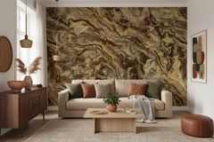 Bronze Sten med naturfarver og røde detaljer