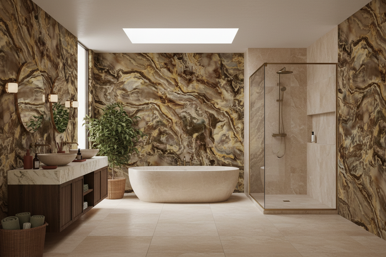 Bronze Sten stort badeværelse