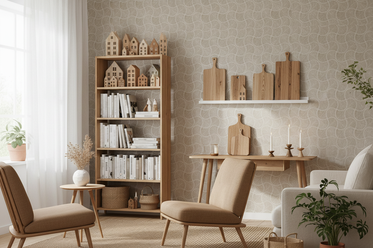 Curve Harmony 2 med bøger træhuse og skærebrætter