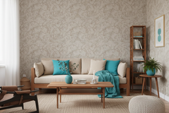 Golden Blood 2 hyggelig stue med teak hør og turkis