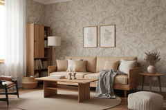 Golden Blood 2 hyggelig stue med teak og hør