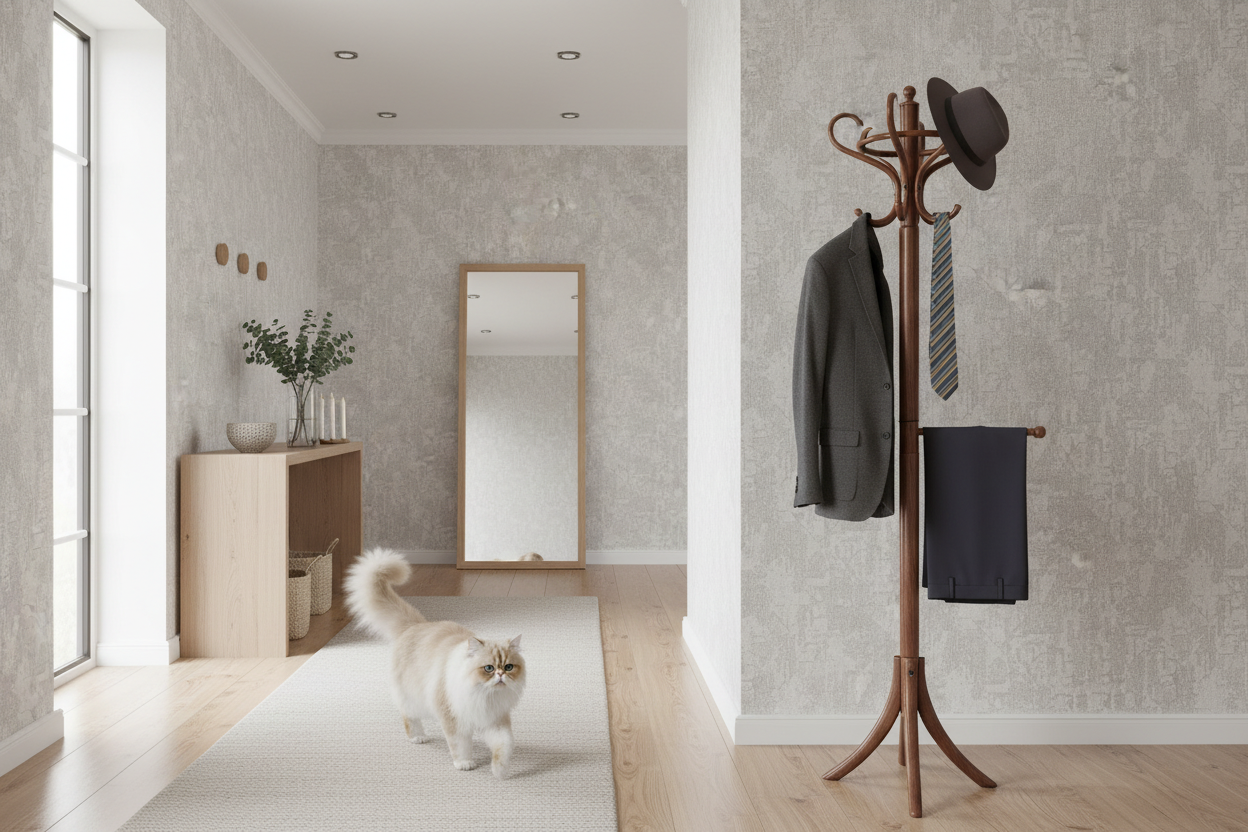 Grey Treasure gang med tøj på stumtjener og perserkat