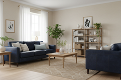 Minimum Braid 2 mørkeblå lædesofaer nordisk