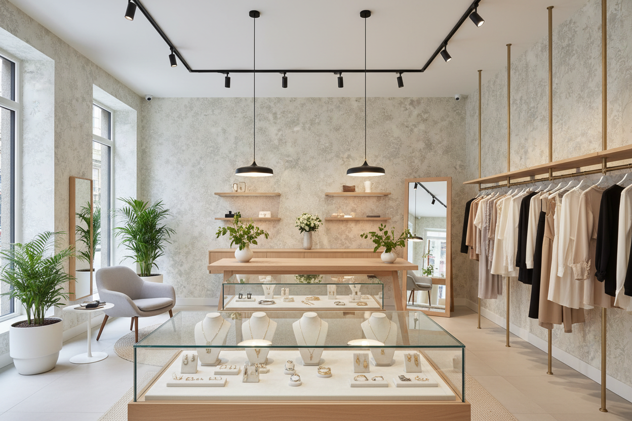 Plant Light tøjbutik moderne smykker